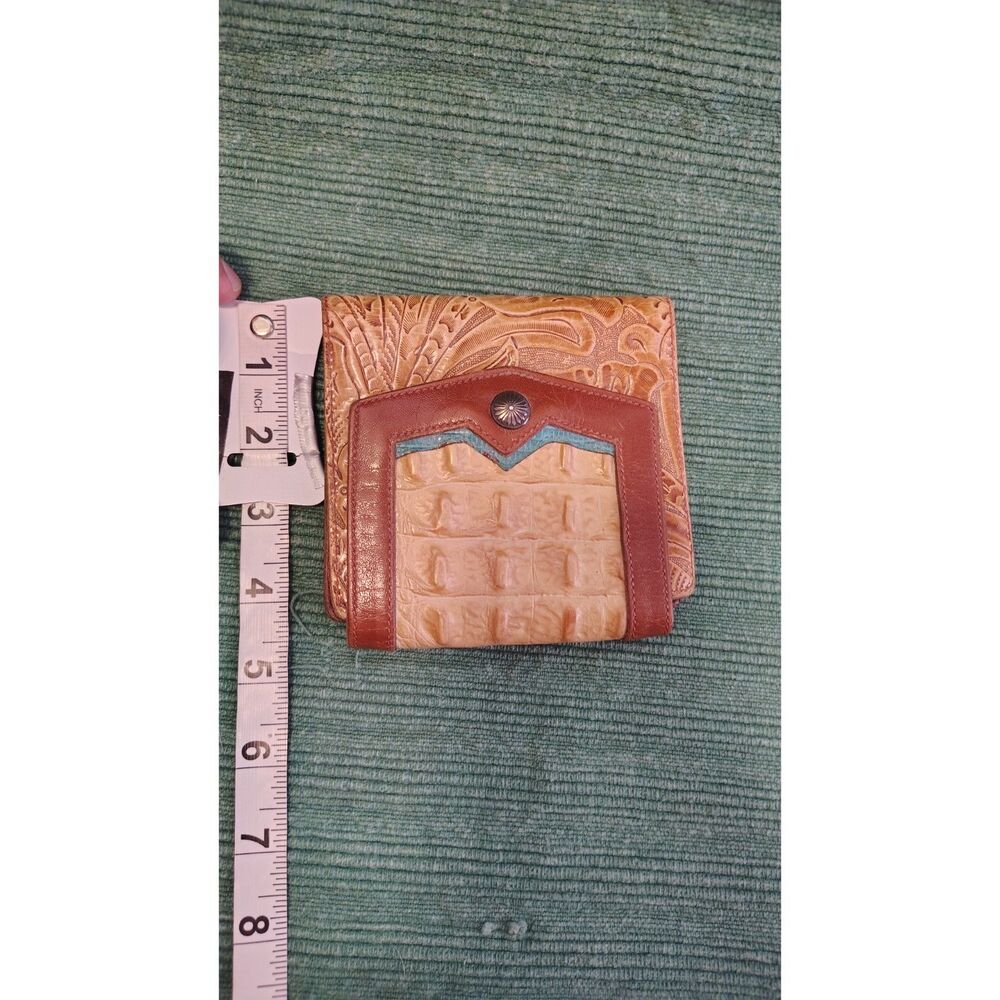 James Culver Handmade Leather Western Compact Trifold Wallet Tooled Gator Lizard